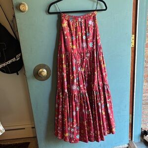 LA DoubleJ Vibrant Floral Maxi Skirt